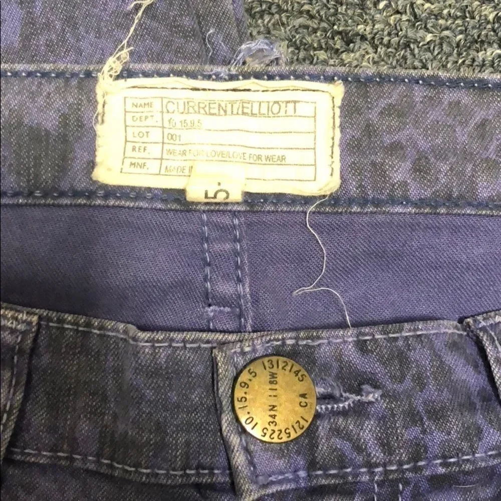 Current Elliott purple snake print Jeans Size 25
